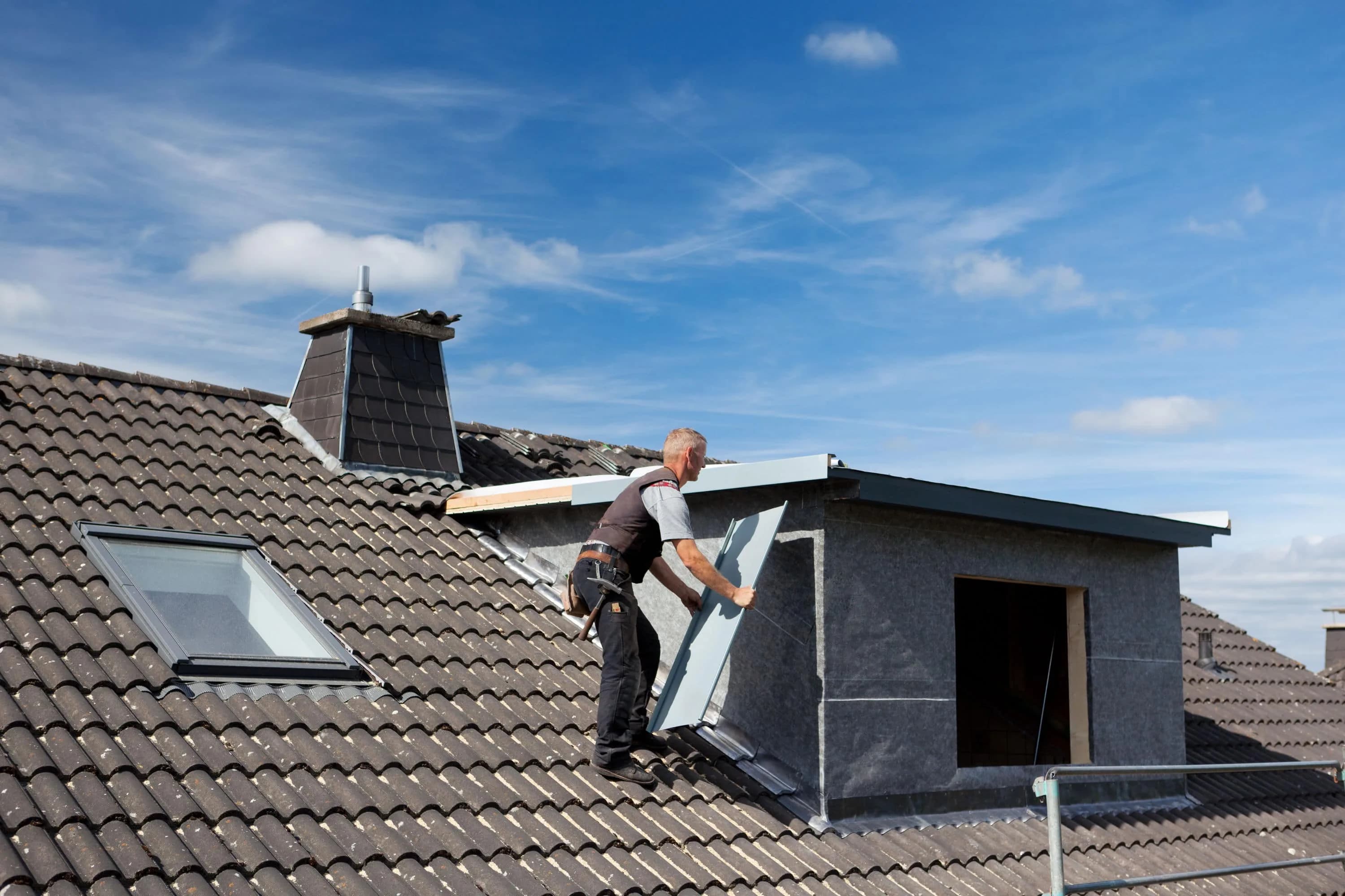 Detail van compleet isolatiepakket in gerenoveerde dakkapel
