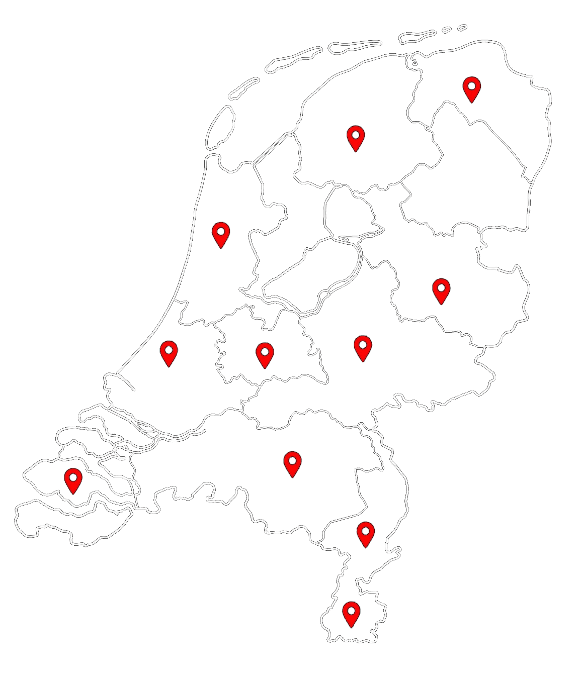 Werkgebied Holland Dakdekkers in Noord-Holland, Zuid-Holland, Utrecht, Flevoland, Groningen en Gelderland